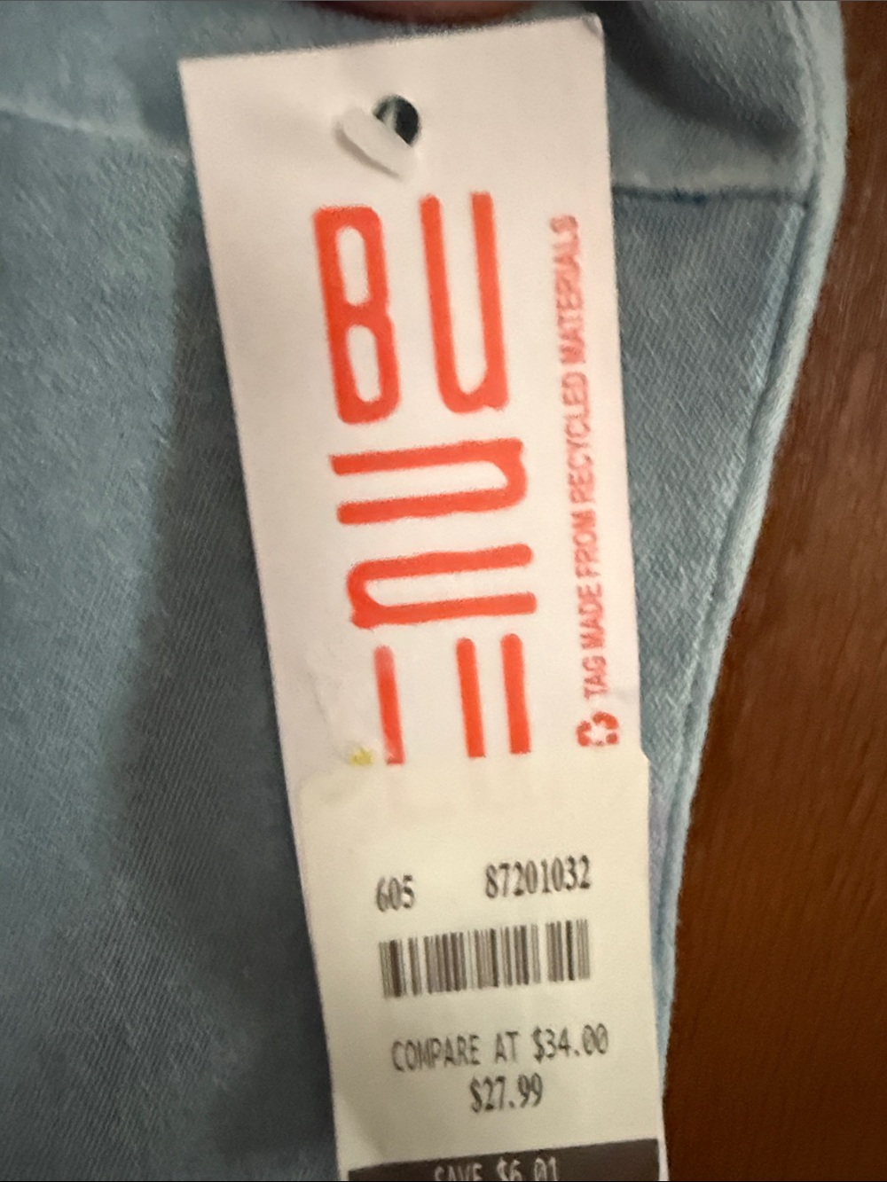 Bunulu Light Blue Denim Vest — Women's Button-Front Sleeveless Top - Picture 2 of 4